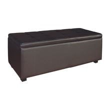 DENISE Σκαμπό Αποθηκευτικό - Ταμπουρέ, PU Σκούρο Καφέ Ε7045,2  Μικροέπιπλα Αποθήκευσης