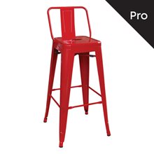 Relix Σκαμπό Bar-Pro Με Πλάτη, Μέταλλο Βαφή Κόκκινο Ε5199,2  Bar Τραπέζια & Σκαμπώ