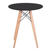ART Wood Τραπέζι, Πόδια Οξιά Φυσικό, Επιφάνεια MDF Μαύρο Ε7082,2  Τραπέζια Τραπεζαρίας & Κουζίνας