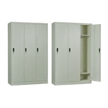 Locker 3 Θέσεων Ερμάριο - Ανά Θέση: 3 Ράφια, Θέσεις Για Κρεμάστρες, Μέταλλο Βαφή Άσπρο Ε6005  Συρταριέρες - Ερμάρια - Ντουλάπια