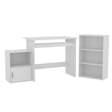 DECON Set Γραφείο Άσπρο: Γραφείο 90x50x75cm Βιβλιοθήκη 50x23x80cm Ντουλάπι 41x29x54cm ΕΟ3035  Βιβλιοθήκες