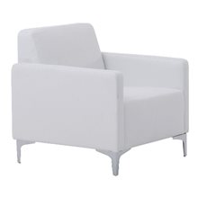 STYLE Πολυθρόνα Σαλονιού Καθιστικού, Pu Άσπρο Ε948,11  Πολυθρόνες