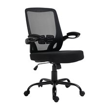 BF2930W Πολυθρόνα Γραφείου Ανακλινόμενα Μπράτσα, Μέταλλο Βάση, Mesh - Ύφασμα Μαύρο ΕΟ604,1W  Καρέκλα Home - Office