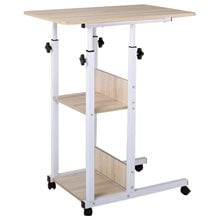 LIFT Βοηθητικό Τραπεζάκι Μέταλλο Βαφή Άσπρο, Melamine Απόχρωση Maple ΕΜ48,1  Τραπεζάκια Σαλονιού