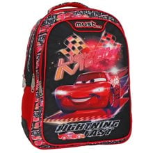 Τσάντα Πλάτης Must 32x18x43cm 3 Θήκες Disney Cars Lighting Fast  Σχολικές Τσάντες
