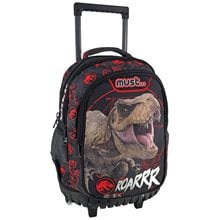 Τσάντα Τρόλλευ Must 34x20x44cm 3 Θήκες Jurassic T-Rex Roarrr  Σχολικές Τσάντες