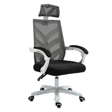 BF2985 Πολυθρόνα Γραφείου Διευθυντή, Άσπρο - Mesh Μαύρο ΕΟ606,1  Καθίσματα Διευθυντικά