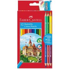 Ξυλομπογιά Faber Castell 12τμχ. με Δώρο Ξύστρα 110312  Ξυλομπογιές