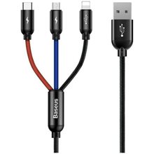 Baseus 3in1 Cable USB-C / Lightning / Micro 3,5A 0,3m Black (CAMLT-ASY01) (BASCAMLT-ASY01)  Νέες Παραλαβές