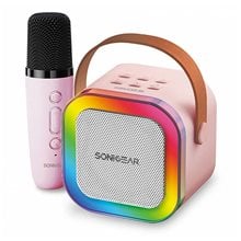 SONICGEAR IOX K200 BLUETOOTH 5.1 HOME KARAOKE PORTABLE SPEAKER WITH WIRELESS MIC PINK  Φορητά Ηχεία