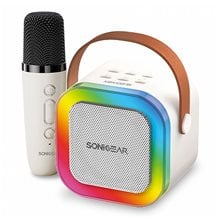 SONICGEAR IOX K200 BLUETOOTH 5.1 HOME KARAOKE PORTABLE SPEAKER WITH WIRELESS MIC WHITE  Φορητά Ηχεία