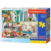 Παζλ Castorland 100 τμχ. CRAZY PET BATH B-111251  Παζλ Παιδικά