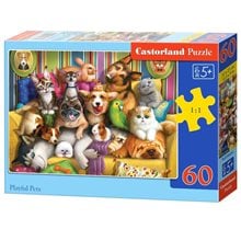 Παζλ Castorland 60 τμχ.Playful Pets 32x23cm B-066254  Παζλ Παιδικά
