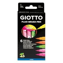 Μαρκαδόρος Πινέλο Giotto Turbo Soft Fluo  6τμχ.  Μαρκάδοροι Ψιλής Γραφής