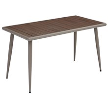SERRANO Τραπέζι Κήπου-Βεράντας Μέταλλο Βαφή Sand Beige, Polywood Καρυδί Ε6891,1  Τραπέζια - Τραπεζάκια - Σκαμπώ