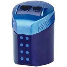 Ξύστρα Faber-Castell Διπλή Πλαστική Roll-On Μαύρο Μπλε  Ξύστρες