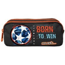 Κασετίνα Must 2 Φερμουάρ 21x6x9cm Football Born To Win 000585104  Κασετίνες Άδειες