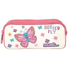 Κασετίνα Must Energy με δύο φερμουάρ 20x6x9cm Butterfly  Κασετίνες Άδειες