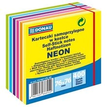 Κύβος Αυτοκόλητος Donau Neon Κίτρινο76x76mm 6χρωμ.400φ.7574011PL-99  Post It - Χαρτάκια