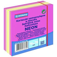 Κύβος Αυτοκόλητος Donau Neon Ροζ 76x76mm 6χρωμ. 400φ.7574021-99  Post It - Χαρτάκια