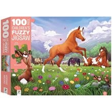 Touch and Feel Horsing Around Fuzzy Jigsaw 100τεμ.  Παζλ Παιδικά