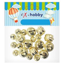 Κουδουνάκια Χρυσα Ex-Hobby 9x12mm & 9x18mm 18τεμ.  Υλικά Χειροτεχνίας
