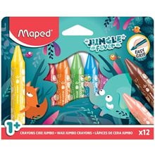 Κηρομπογιές Maped Wax Maxi Jungle Fever 12τμχ 861400  Κηρομπογιές