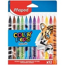 Μαρκαδόροι Maped Color's Peps Άγρια Ζώα 12τμχ. 845403  Μαρκάδοροι Ψιλής Γραφής