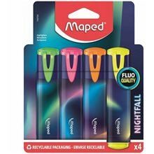Μαρκαδόρος Υπογράμισης Maped Nightfall 4τμχ. 740700  Μαρκαδόροι