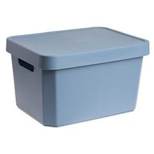 Κουτί Αποθήκευσης Πλαστικό με Καπάκι Cyclops 17L 36x27.5x21.5cm Μπλε  Κουτιά Αρχείου