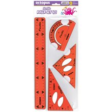 Σετ Γεωμετρικών Οργάνων PVC Flex Univerzal 4τμχ. 67266  Χάρακες