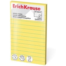 Αυτοκόλλητες Σημειώσεις Erichkrause με Γραμμές 125x75mm 100φ. Yellow 61722  Post It - Χαρτάκια