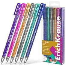 Στυλό Gel ErichKrause Σετ 6τμχ Διαφορετικά Χρώματα G-Cube Stick Glitter 1.0 61458  Στυλό