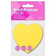 Αυτοκόλλητες Σημειώσεις Erichkrause Neon Heart 50φ. Yellow 61724  Post It - Χαρτάκια
