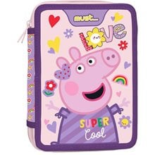 Κασετίνα Must Διπλή Γεμάτη 15χ5χ21 Peppa Pig Super Cool 000482807  Κασετίνες Γεμάτες