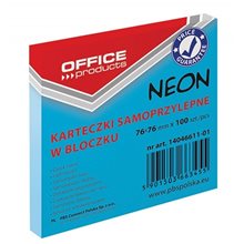 Αυτοκόλλητες Σημειωσεις Office Products Neon 76x76mm 100τμχ Μπλε 14046611-01  Post It - Χαρτάκια