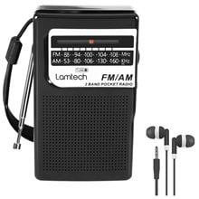 LAMTECH POCKET RADIO WITH EARPHONES JACK BLACK  Ακουστικά Κεφαλής