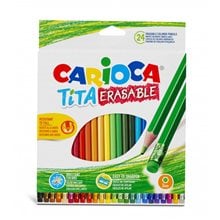 Ξυλομπογιές Carioca  με Γόμα Tita Erasable 24 Τεμ. 42938  Ξυλομπογιές