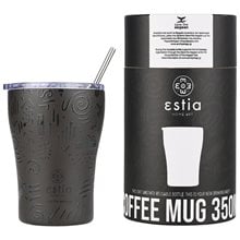 Estia Θερμός Coffee Mug Save The Aegean 350Ml Noir Echo  Θερμός - Παγούρια