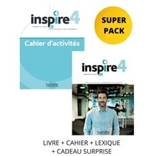 INSPIRE 4 SUPER PACK (LIVRE + CAHIER + LEXIQUE + CADEAU SURPRISE)  Γαλλικά Φροντιστηριακά