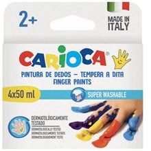 Δαχτυλομπογιές Carioca Baby (2+) 4 Χρώματα (x50ml)  Δακτυλομπογιές