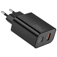 LAMTECH CHARGER USB QC3.0/TYPE-C 20W BLACK  Φορτιστές - Καλώδια