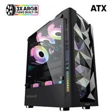 ARMAGGEDDON GAMING PC CASE DUAL CHAMBER WITH 3 ARGB FANS TRITRON 3 BLACK  Κουτιά Desktop