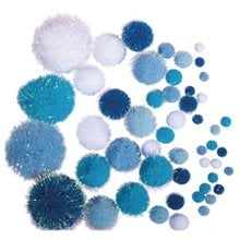 Rayher Pompons set 50τμχ Μεταλλιζέ Μπλε Γαλάζια  Υλικά Χειροτεχνίας