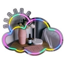 Καθρέφτης Neon Led Σύννεφο Ήλιος 42χ32.5εκ  Διακοσμητικά Τοίχου-Καθρέφτες