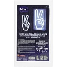 Διακοσμητικό Φωτιστικό Neon Led Peace Hand White 23x4x13εκ.  Φωτιστικά