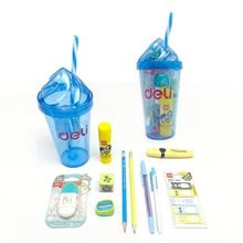 Deli Ποτήρι Σχολικό σετ Μολυβοθήκη 10τμχ Back To School Γαλάζιο  Πιάτα - Ποτήρια