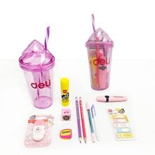 Deli Ποτήρι Σχολικό σετ Μολυβοθήκη 10τμχ Back To School Ροζ  Πιάτα - Ποτήρια