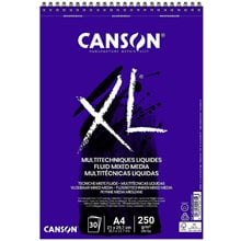 Μπλοκ Canson Σπιραλ XL Fluid Mixed Media A4 250gr 30Φ (Κατάλληλο για Ακρυλικά και Μαρκαδόρους)  Μπλοκ - Χαρτιά Ζωγραφικής & Σχεδίου