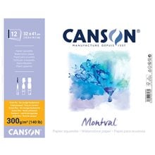 Μπλοκ Ακουαρέλας Canson Σπιραλ Οριζόντιο 32χ41cm Montval 300gr 12Φ  Μπλοκ - Χαρτιά Ζωγραφικής & Σχεδίου
